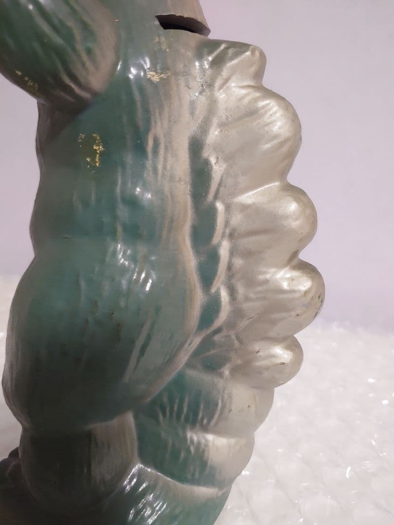 ゴジラ　マイク　 陶器貯金箱