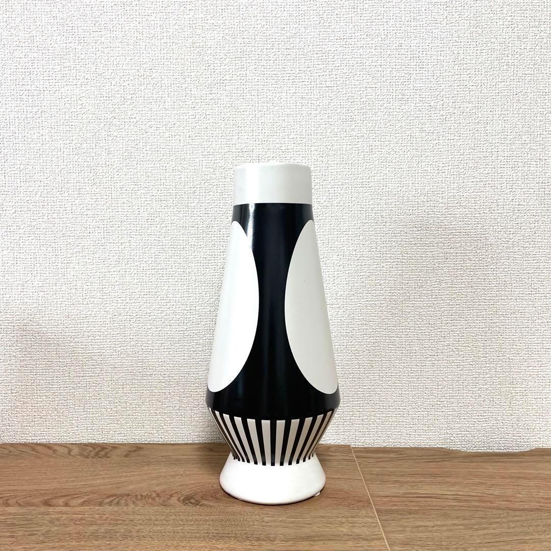 ラスト1点 花瓶 モノトーン 花器 和モダン 大きい 白黒 楕円 陶器 おしゃれ