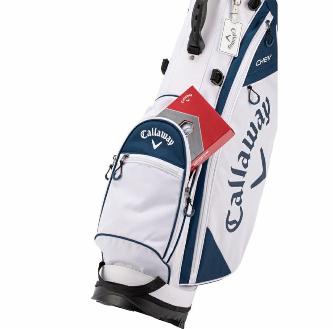 【新品タグ付き】Callaway CHEV キャディバッグ ホワイト/ネイビー