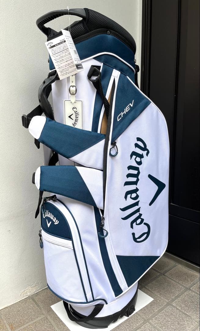 【新品タグ付き】Callaway CHEV キャディバッグ ホワイト/ネイビー