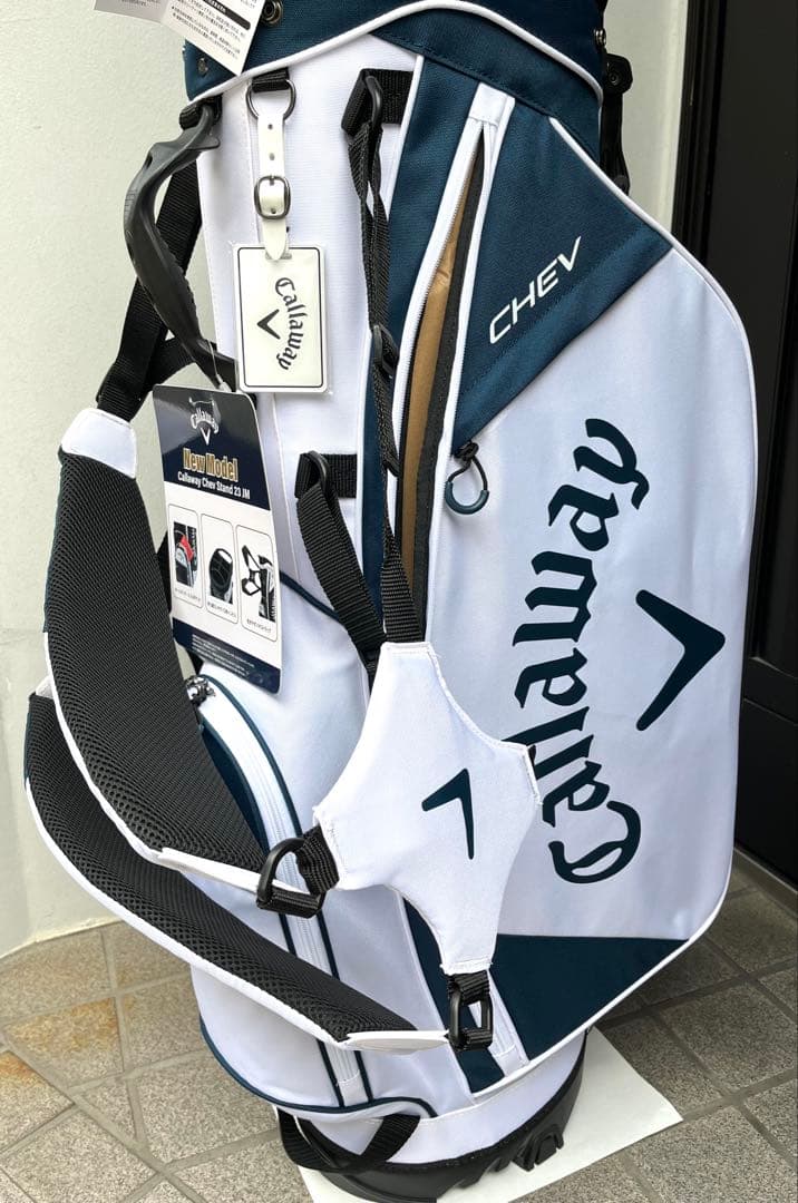 【新品タグ付き】Callaway CHEV キャディバッグ ホワイト/ネイビー