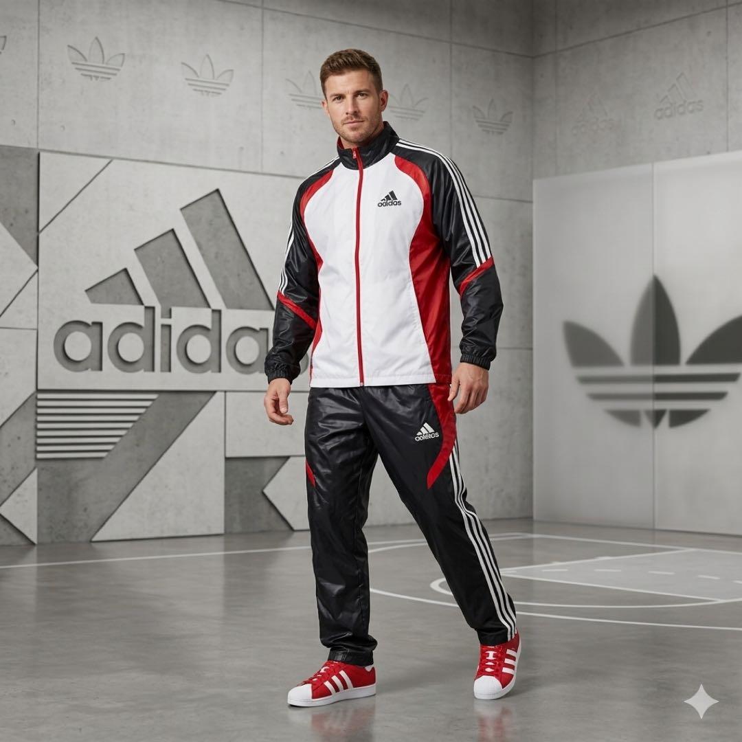 美品★adidas アディダス ウィンドブレーカー 上下セット メンズO XL