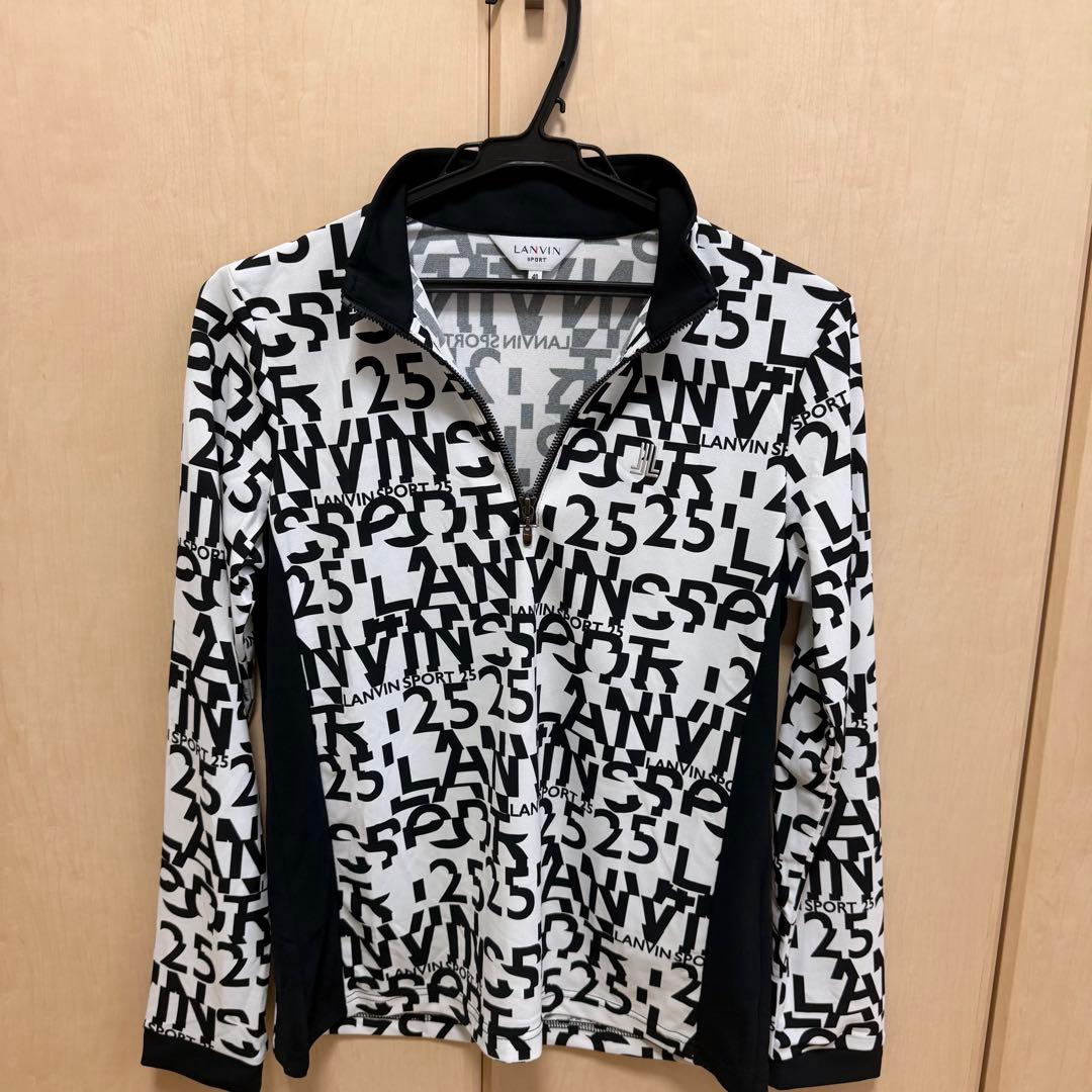 LANVIN SPORT ロゴプリント ジップアップシャツ　L