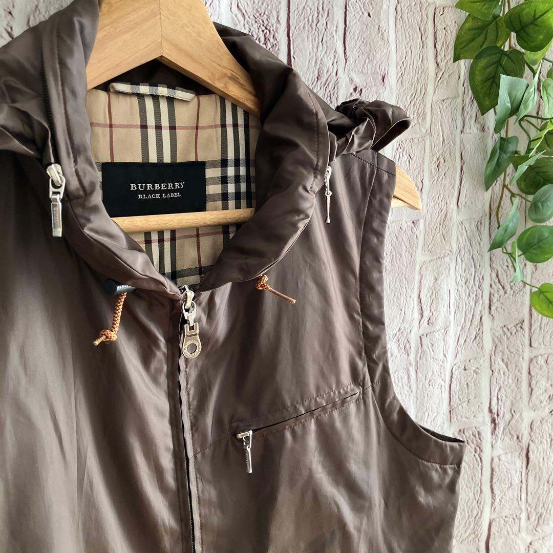 BURBERRY バーバリー　チェックライナー付き フードベスト ブラウン L