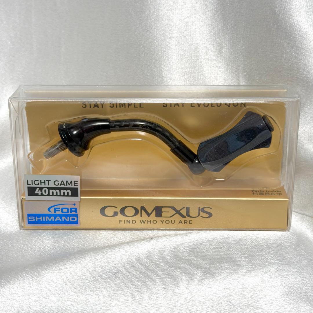 ゴメクサス リールハンドル カーボン製 シマノ 黒 SHIMANO 40mm
