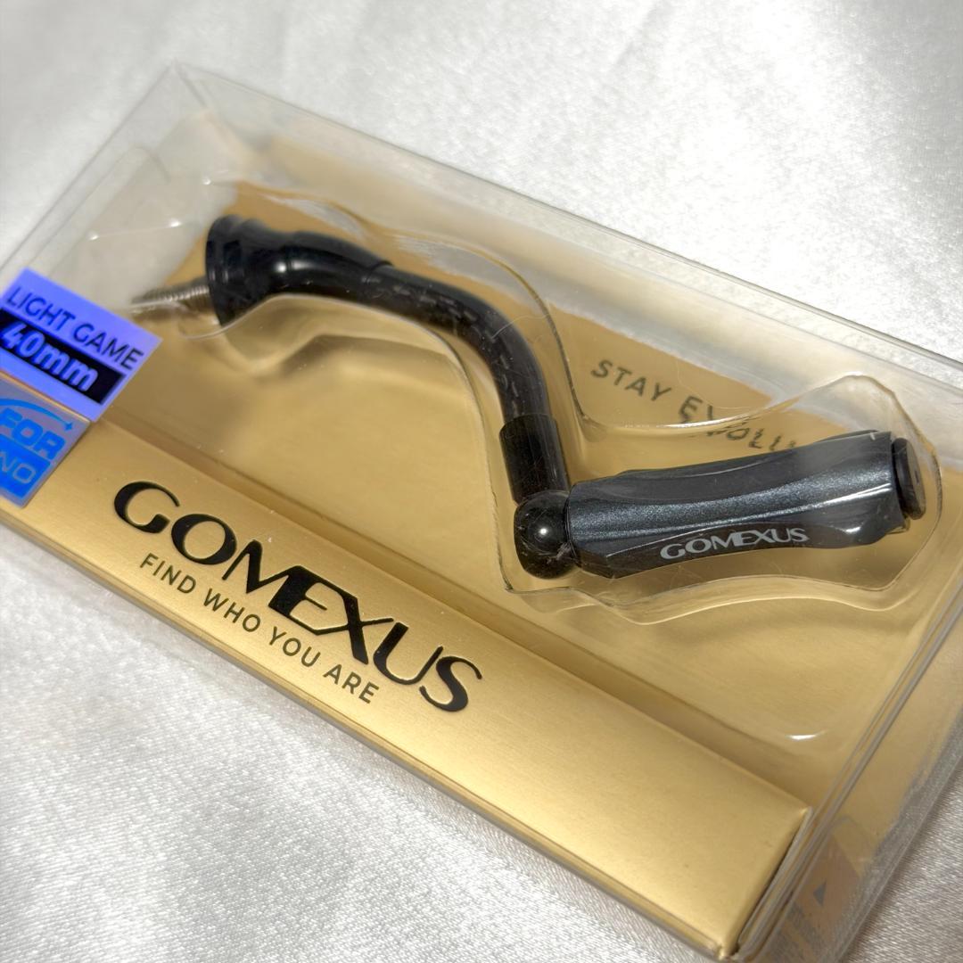 ゴメクサス リールハンドル カーボン製 シマノ 黒 SHIMANO 40mm