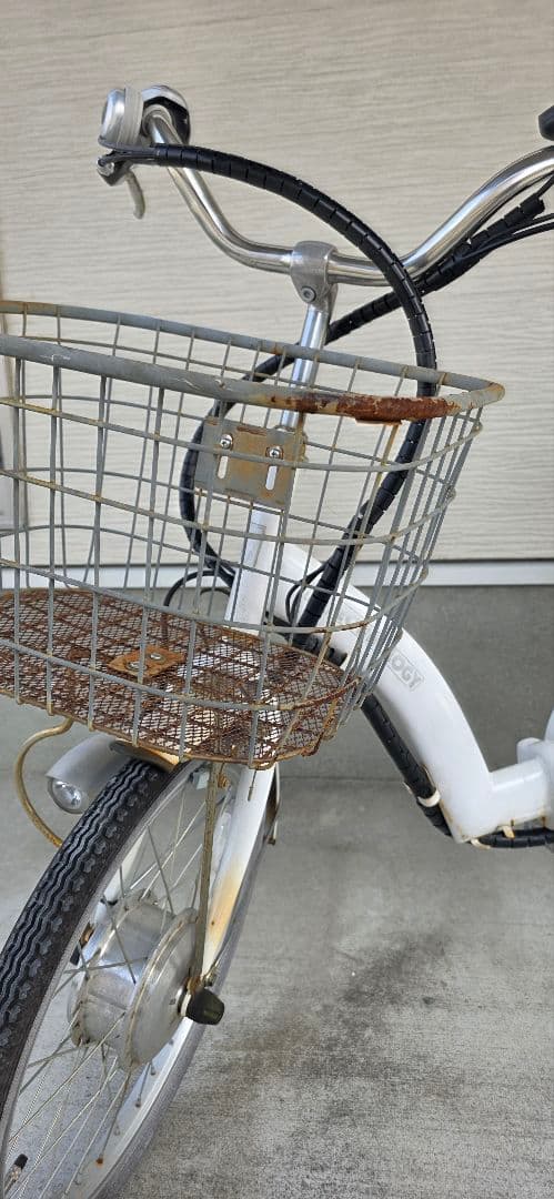 【引取希望:静岡県磐田】電動アシスト折り畳み式自転車 ホワイト 20インチ
