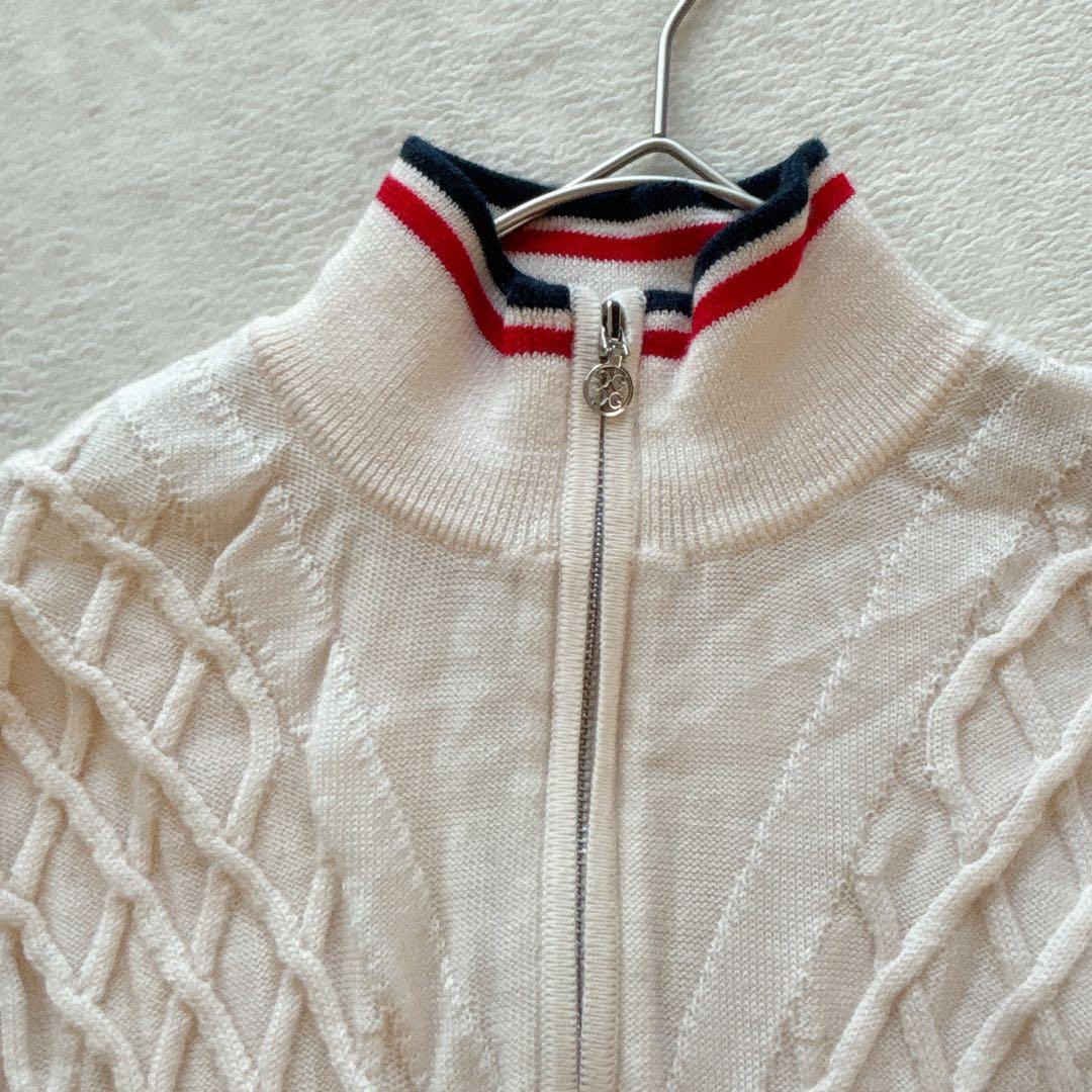 極美品✨G/FORE ジーフォア✨ハーフジップ 春ニット ケーブルニット ウール