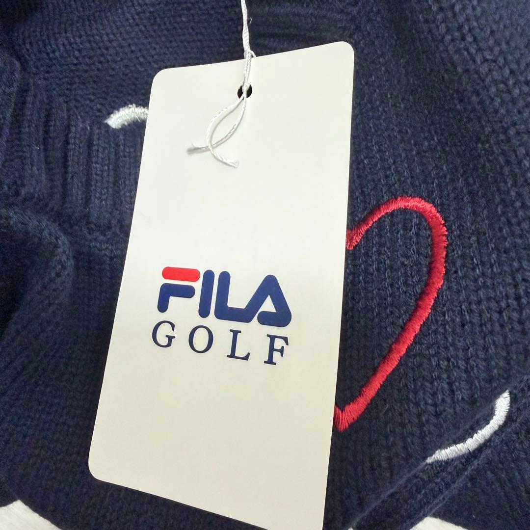 【FILA GOLF:フィラゴルフ】レディースハート柄クルーネックセーターゴルフ