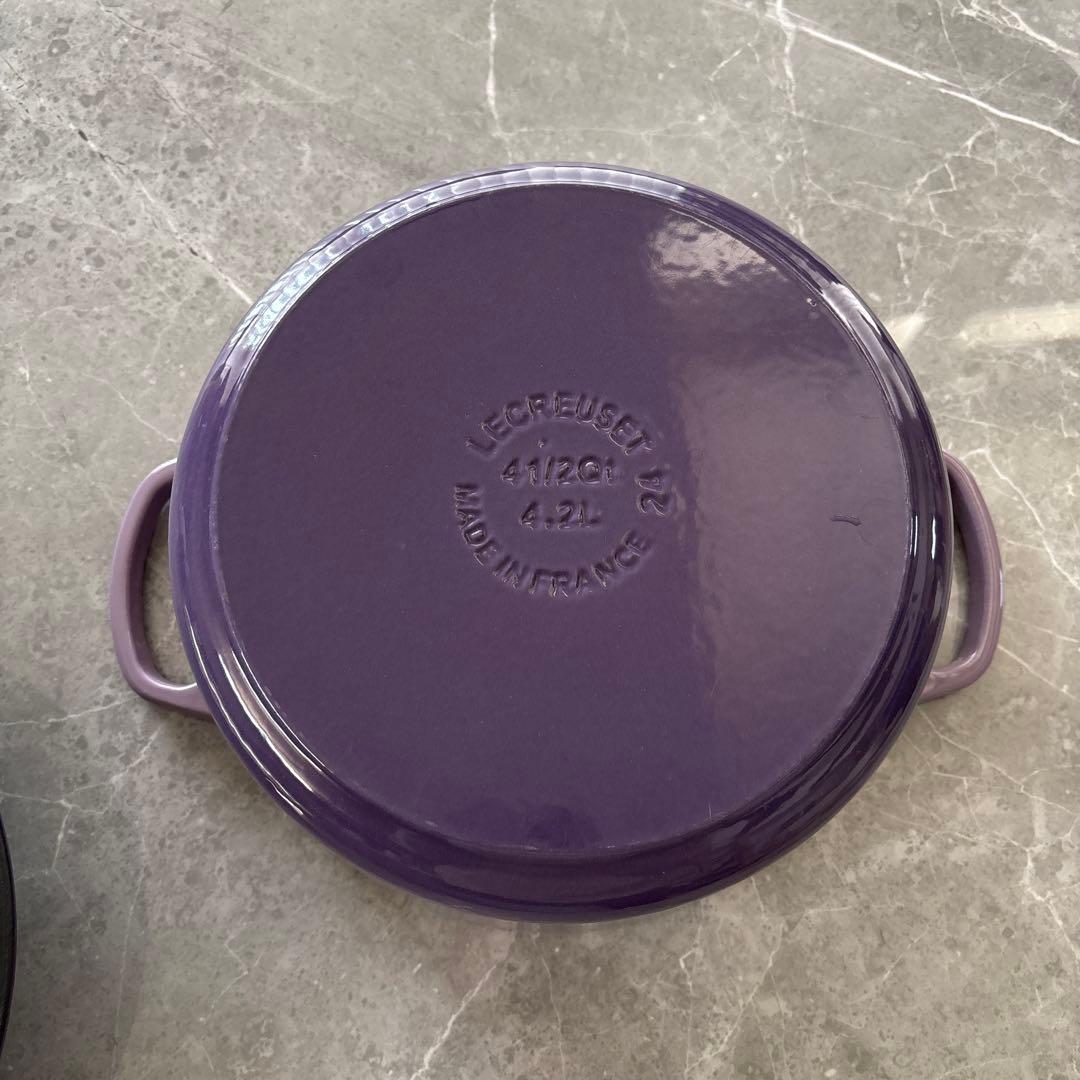 LE CREUSET ルクルーゼ 鍋 パープル ミルクパン 蓋付き