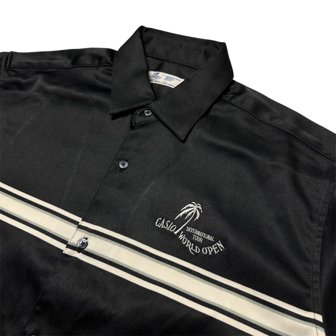 DUNLOP カシオワールドオープン 半袖シャツ ゴルフ ダンロップ 黒L日本製