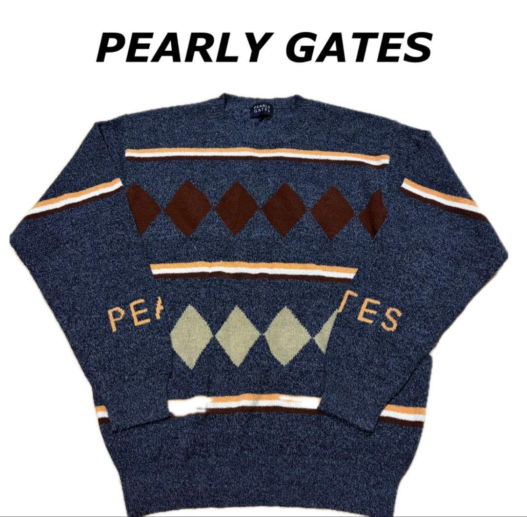 【美品】PEARLY GATES パーリーゲイツ ウール混在ニット　セーター