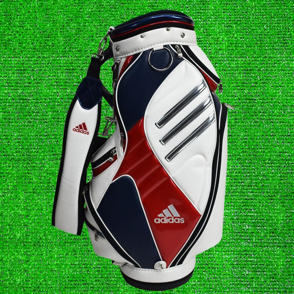 adidas アディダス ゴルフ キャディーバック９型【トリコロール】美品！
