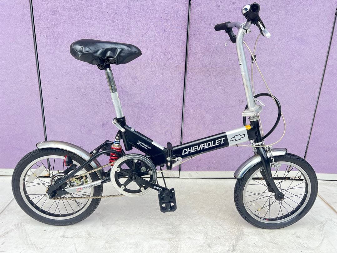 CHEVROLET 折りたたみ自転車 ブラック・シルバーシボレー16インチ