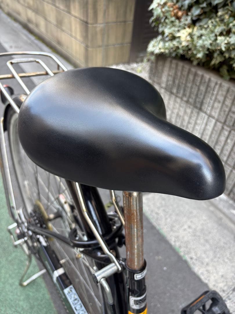 黒 シティサイクル 前面バスケット付き