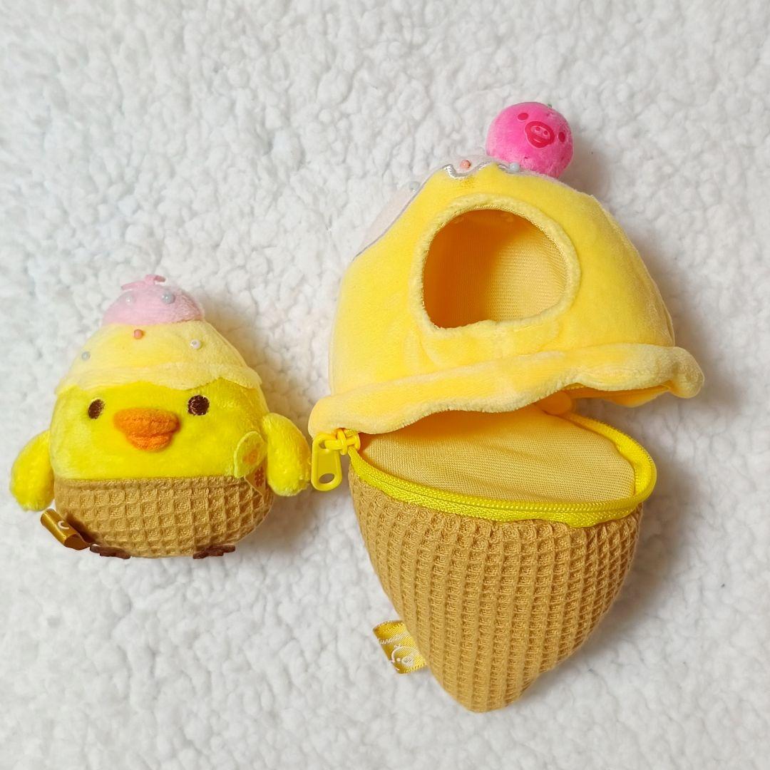 キイロイトリ ぶらさげぬいぐるみ アイスクリーム タグ付き