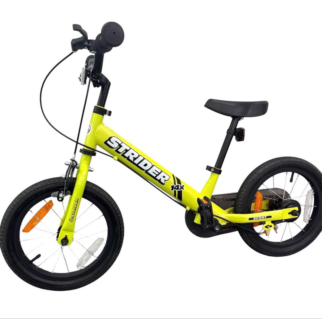 【美品】STRIDER 14X バイク ライムイエロー 14インチ　幼児用自転車