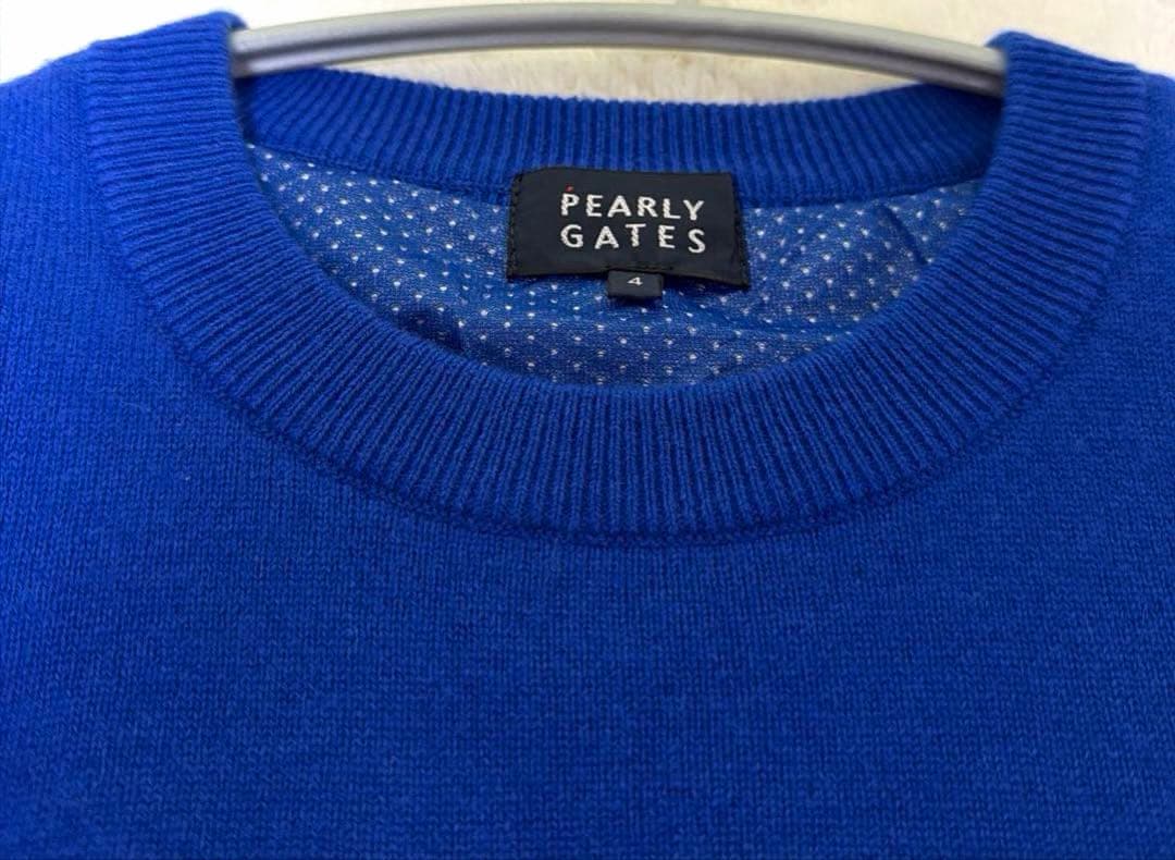 《PEARLY GATES》　裏地付　青色 カシミヤ　セーター サイズ4