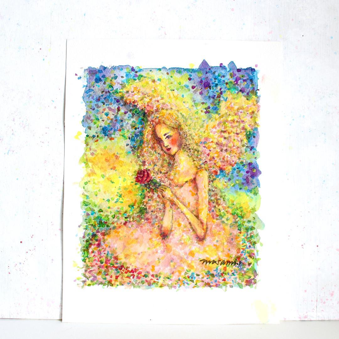 「祈りの天使2」水彩画 原画