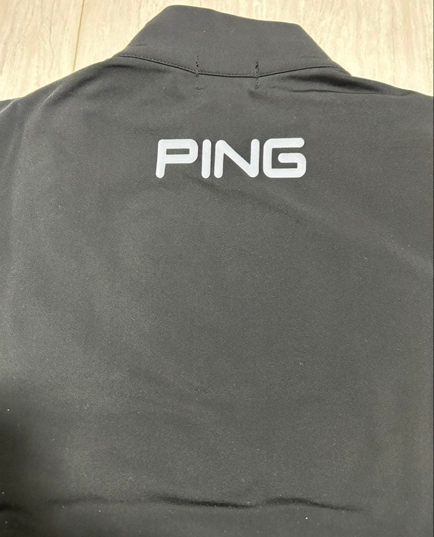 【新品・タグ付き】PING ハーフジップシャツ　ゴルフウェア　ブラック　Lサイズ