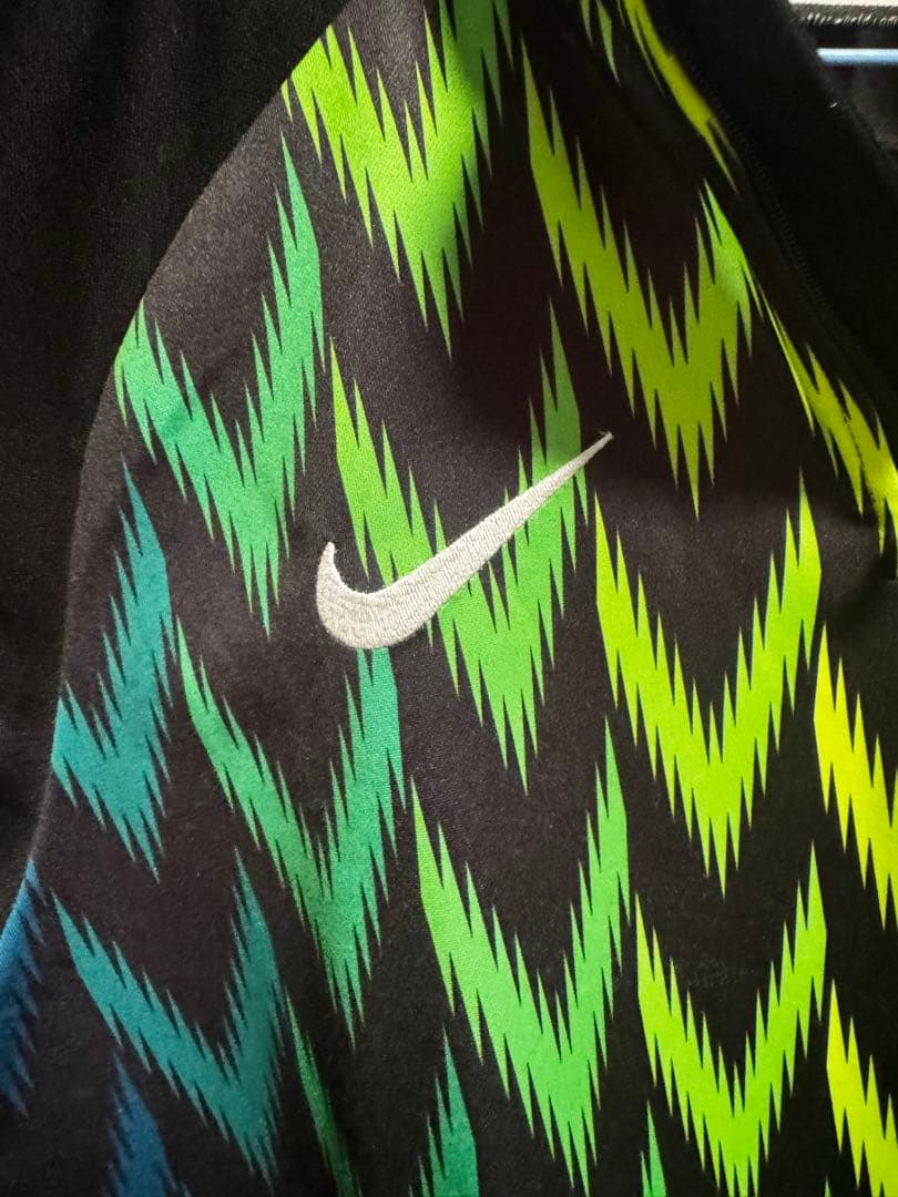 Nike サッカーウェア ジャージ 黒/緑/黄　ナイジェリア　上XL 下L