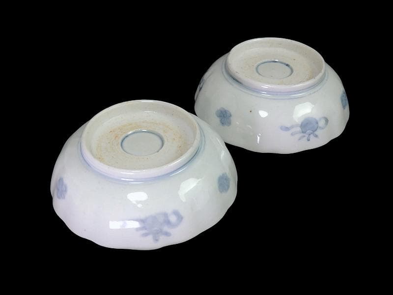 古伊万里 金襴手　桜花紋に菊の図　膾皿　２客　D121AS-DCs