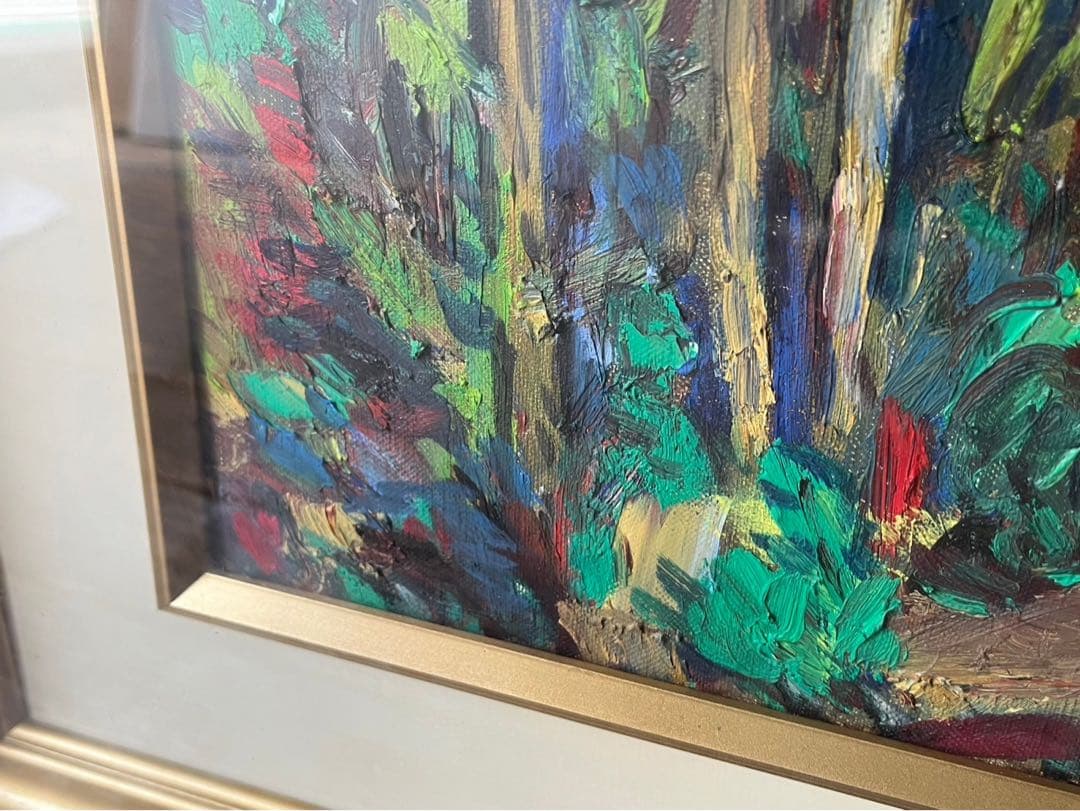 山田秀三 樹岡因島風景 額縁 インテリア 油絵