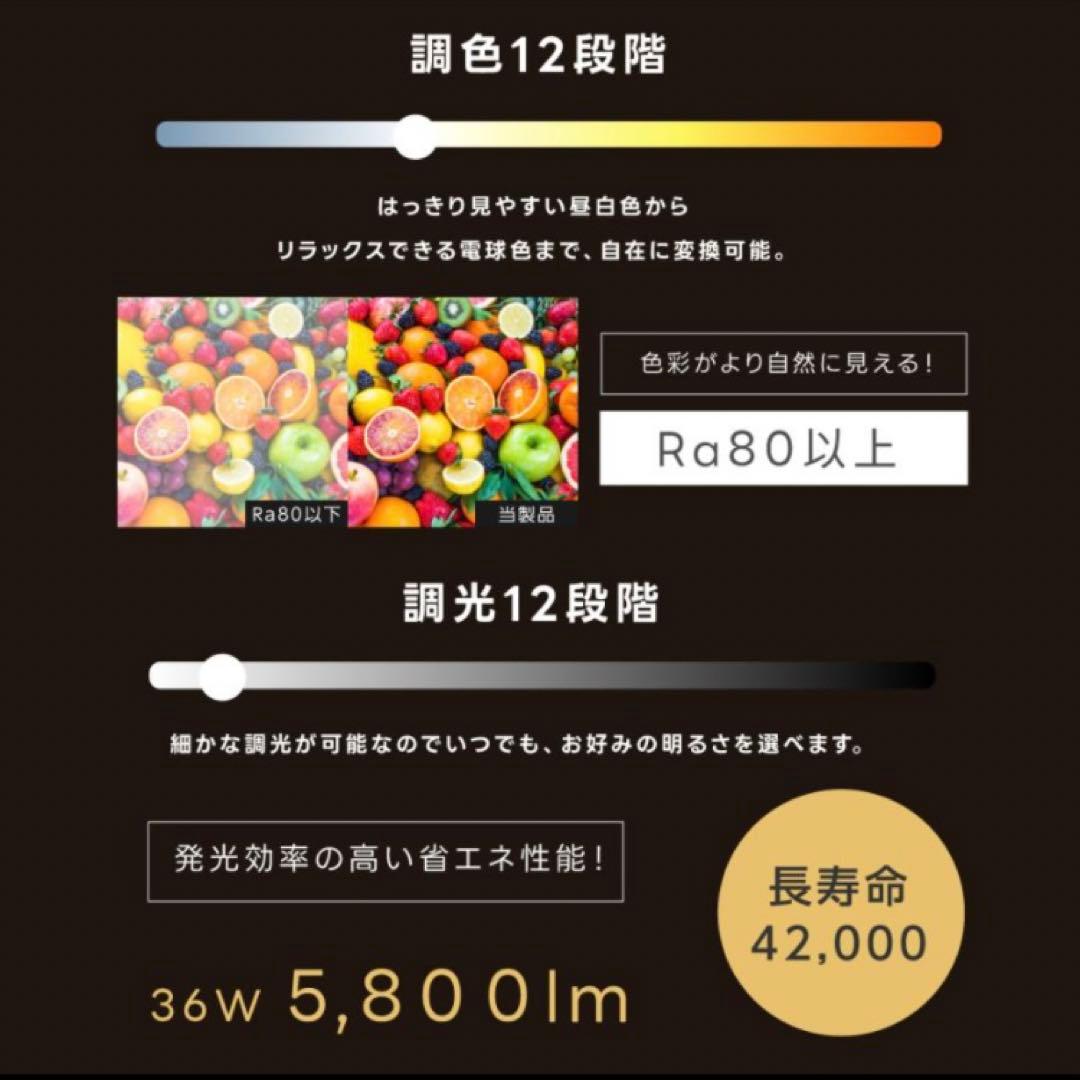 LED リモコン付きシーリングライト 照明 10畳 調光調色 ブラック おしゃれ