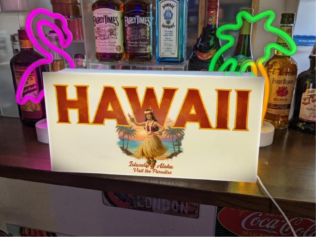 【HAWAII】アロハ ハワイ フラダンス 照明 看板 置物 雑貨 ライトBOX