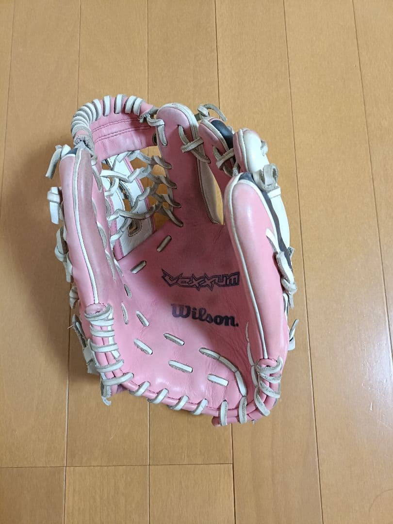 Wilson 軟式グローブ ピンク/ホワイト/ネイビー　内野用