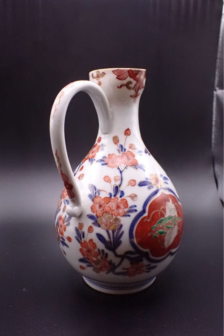 【優品】古伊万里 金彩赤絵 桜尽くしに隠れみの図 骨董品 アンティーク （青④）