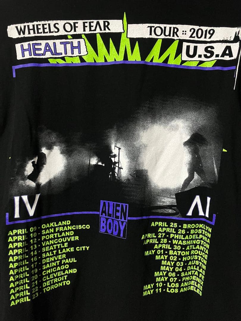 HEALTH ヘルス wheels of fear tour 2019 ロンT