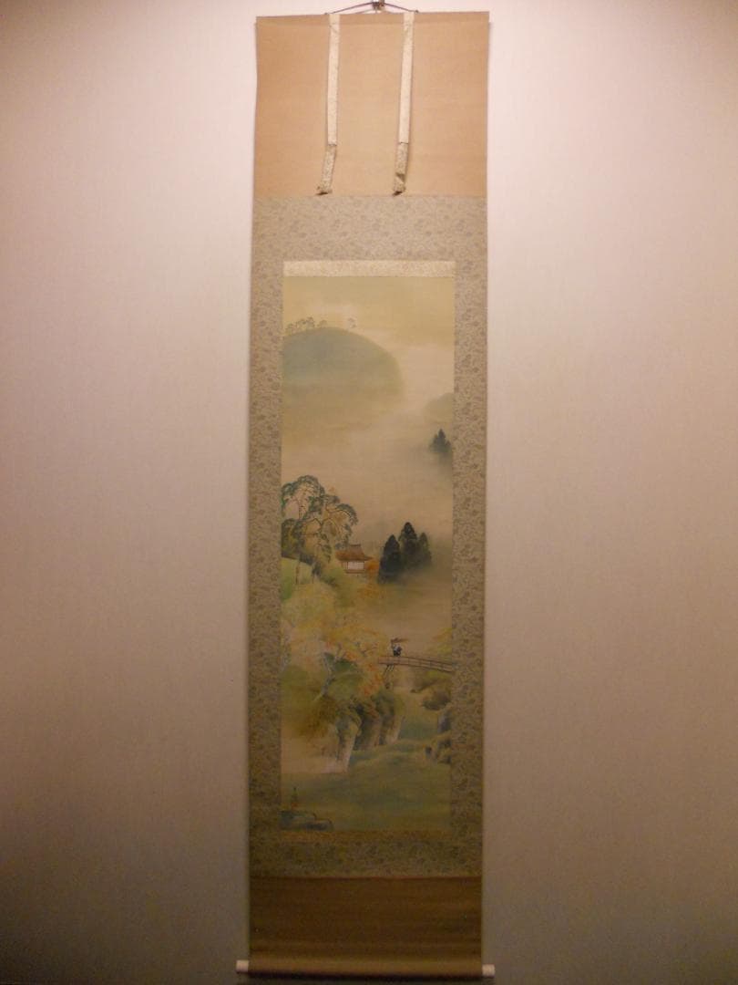 掛け軸 大塚香緑 『 洛北の秋 』 絹本 希少 軸装 茶道具 掛軸 美品 です。