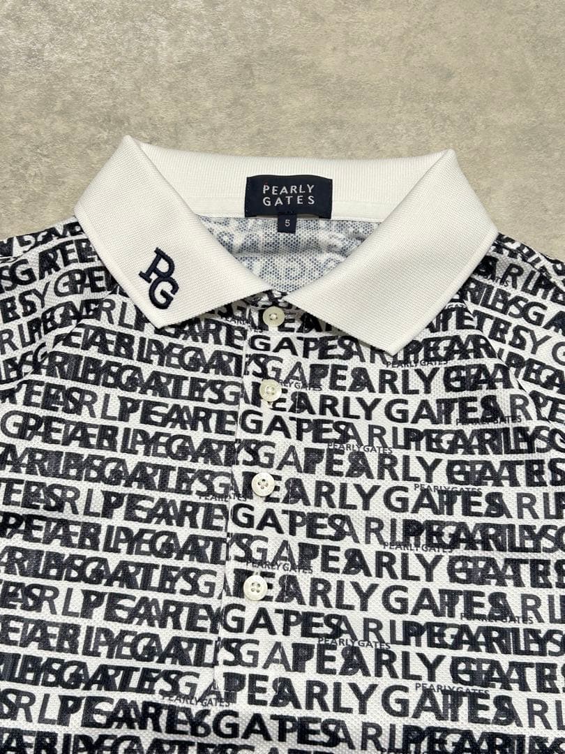 未使用PEARLY GATES ゴルフシャツ サイズ5 ランダムロゴ