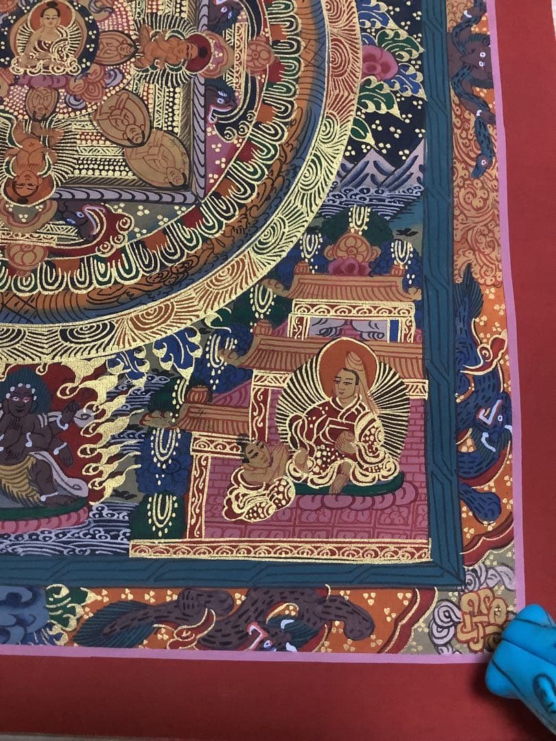《 チベット密教　新品　1点物 》 手描き　曼荼羅　仏陀　釈迦　仏画　仏教　e6