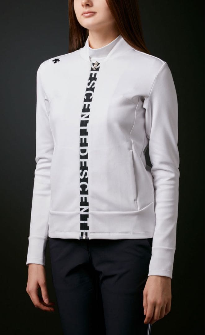 デサントゴルフDESCENTE ダンボールニット前立てロゴジャージジャケット M