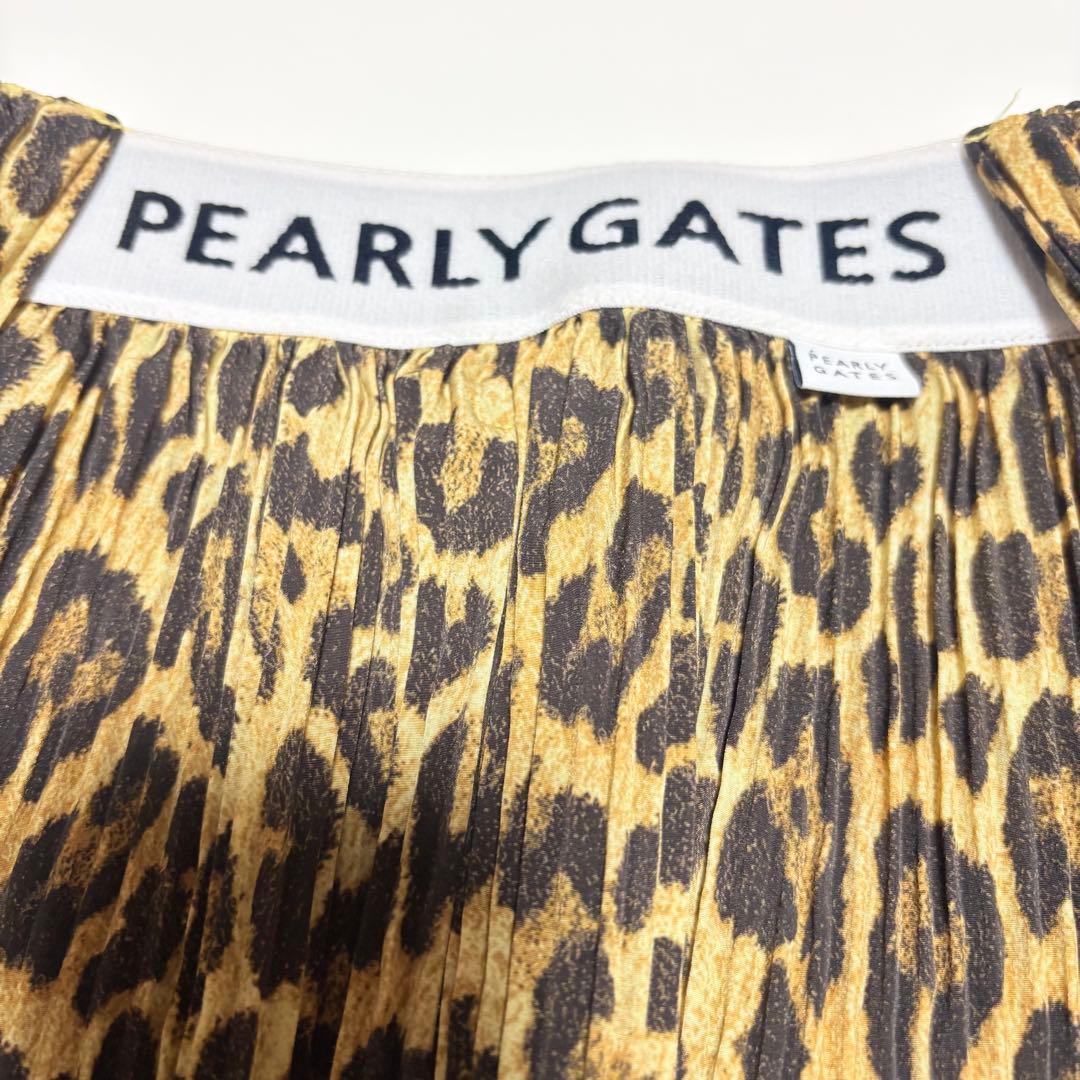 パーリー　PEARLY GATES ヒョウ柄 プリーツ スカート キュロット