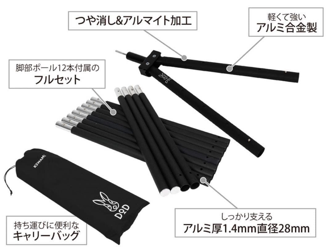 DOD ディーオーディー フタマタノキワミ FA5-603-BK キャンプ 二股