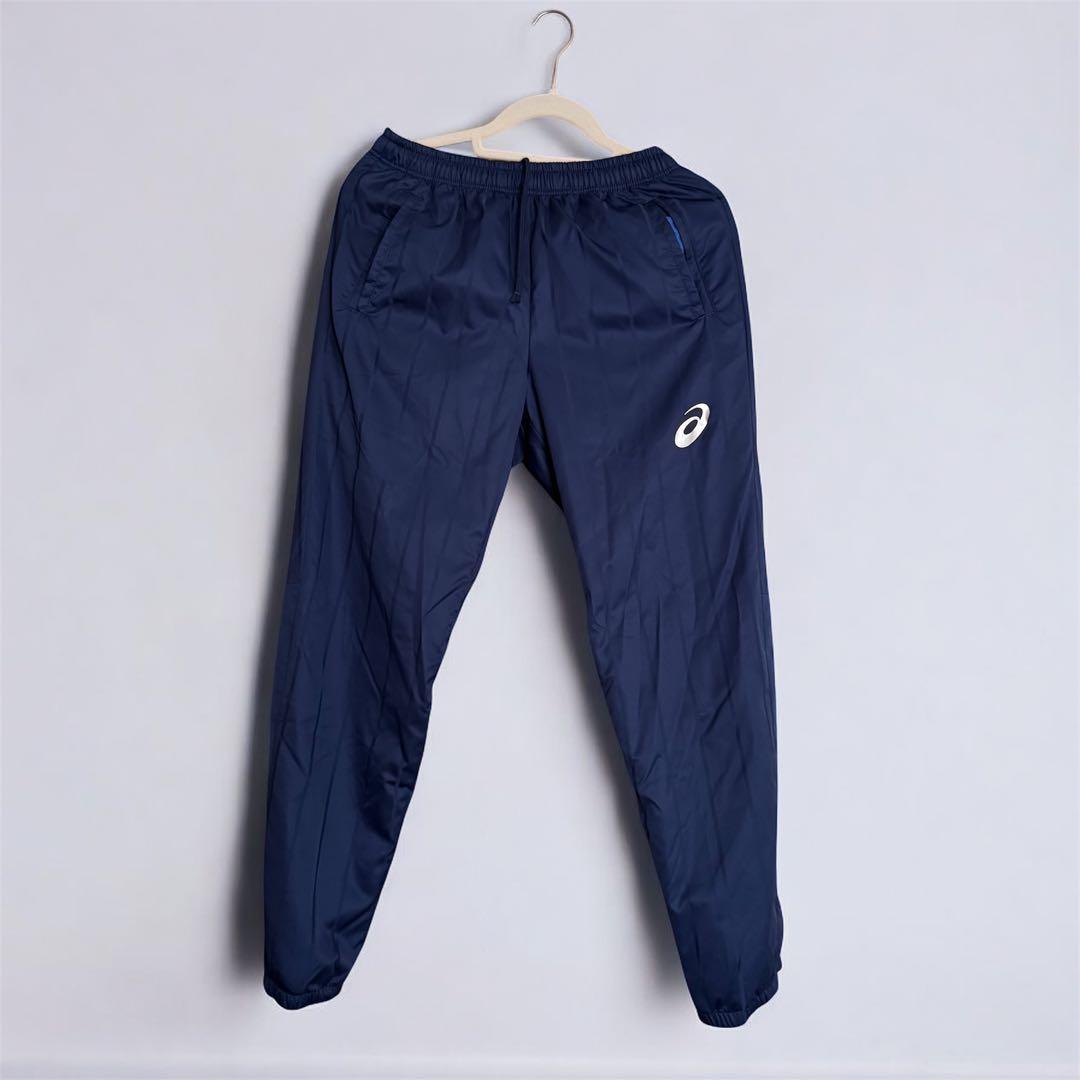 【中古】アシックス ウォーマージャケット＆パンツ セット　インディゴブルー