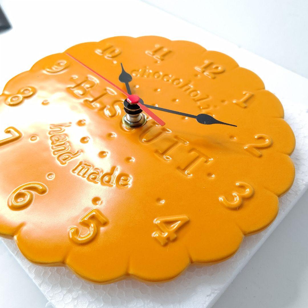 未使用　チョコホリック　ビスケット　ハンドメイド　陶器製　掛け時計　希少　レア