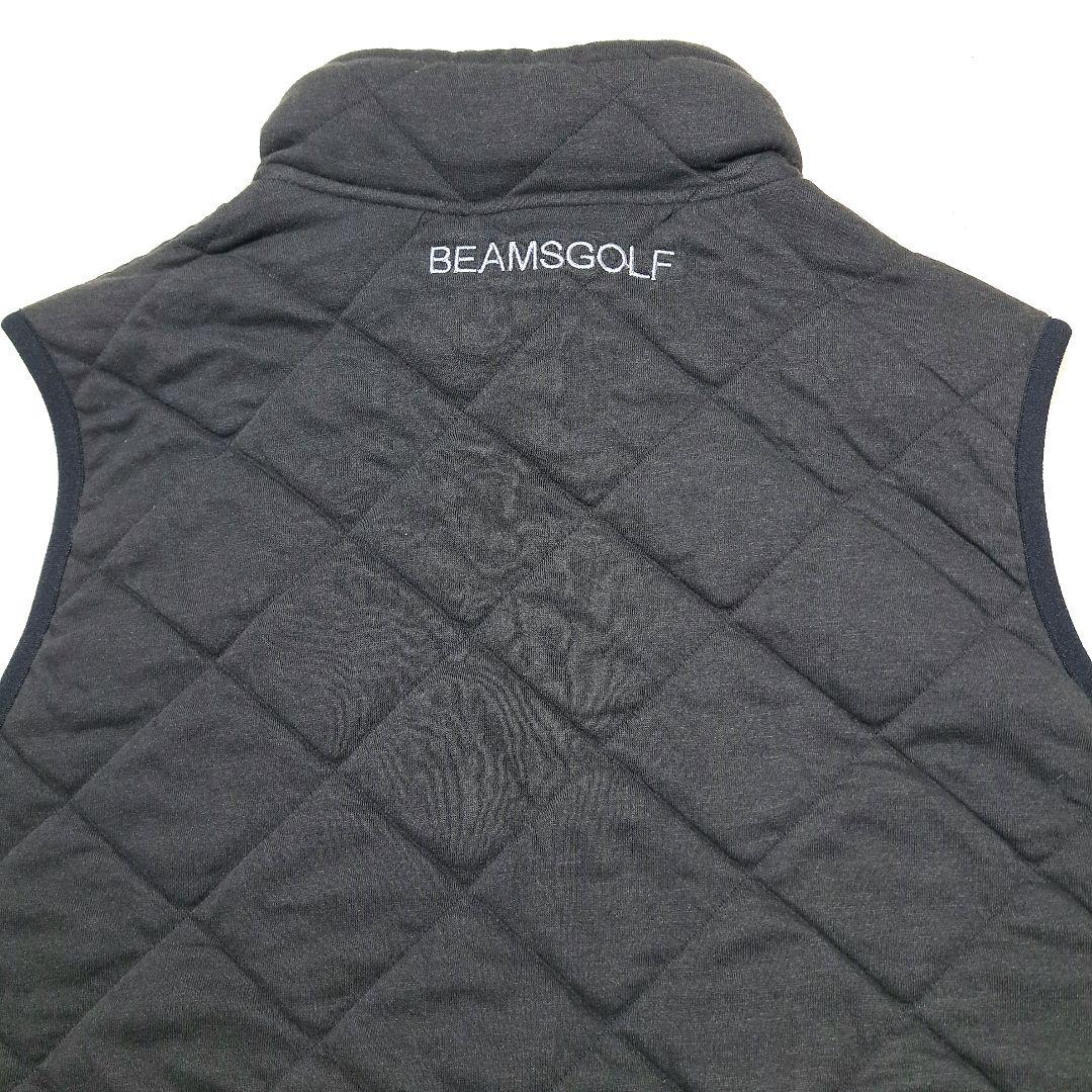 BEAMS GOLF メンズ キルティングベスト ブラックsizeM