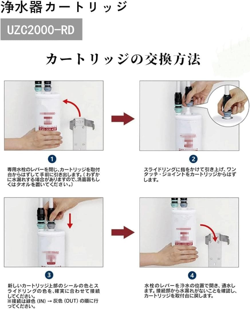 【正規品】 UZC2000-RD浄水カートリッジ 13物質除去 アンダーシンク型