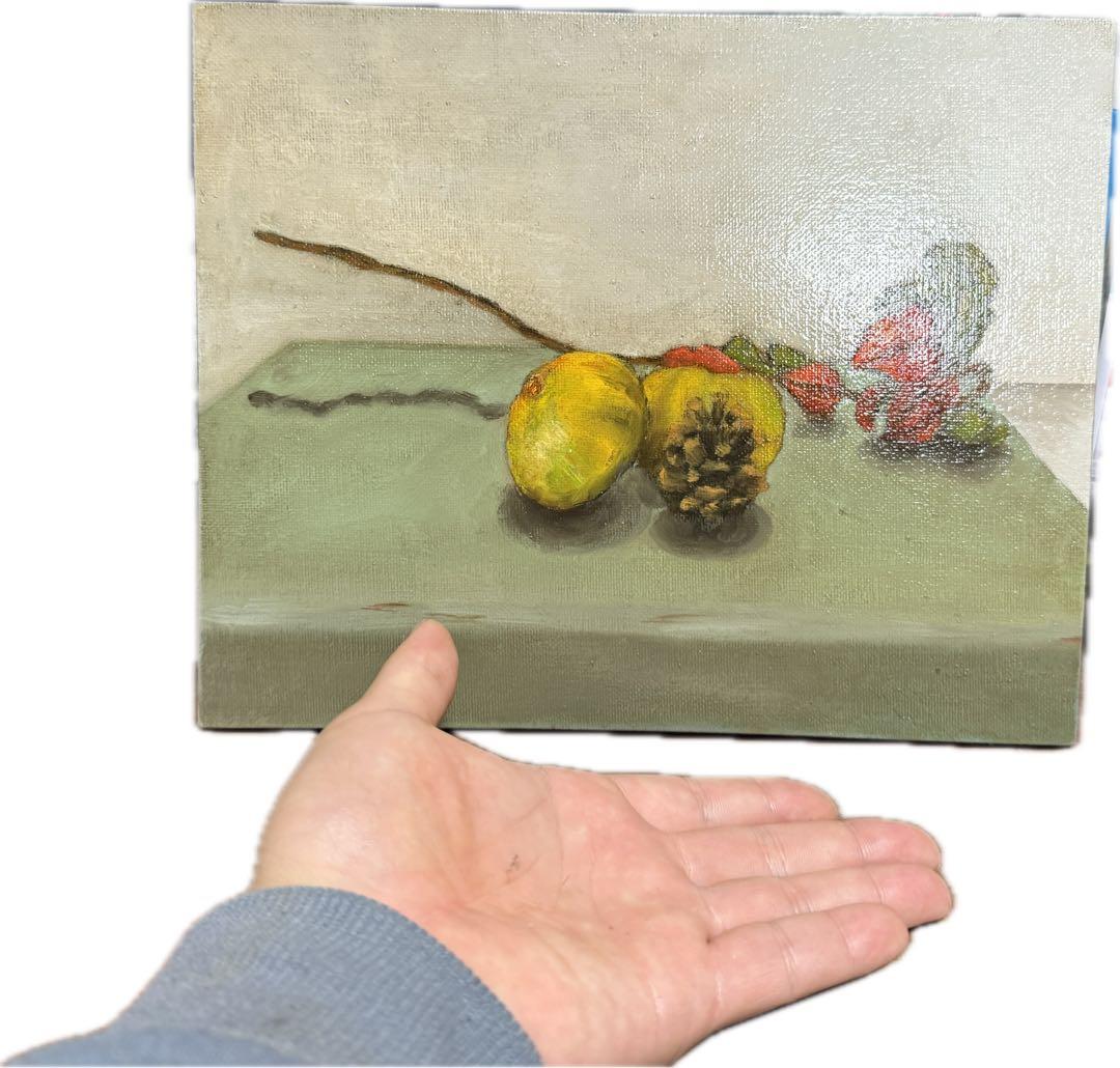 みかんと鬼灯の静物画【インテリア絵画】【油絵】【即決・即日発送可】【価格応相談】