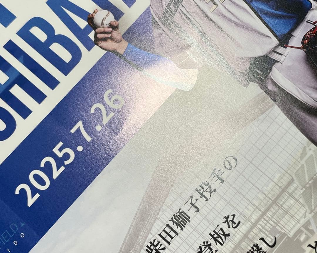 WE LOVE HOKKAIDO ユニフォーム2枚　柴田獅子初登板証明書1枚
