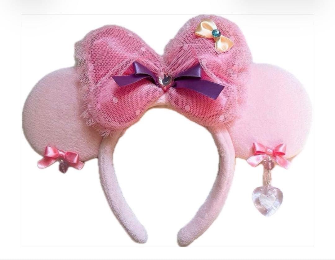 ディズニー カチューシャ ミニー キラキラ ピンク