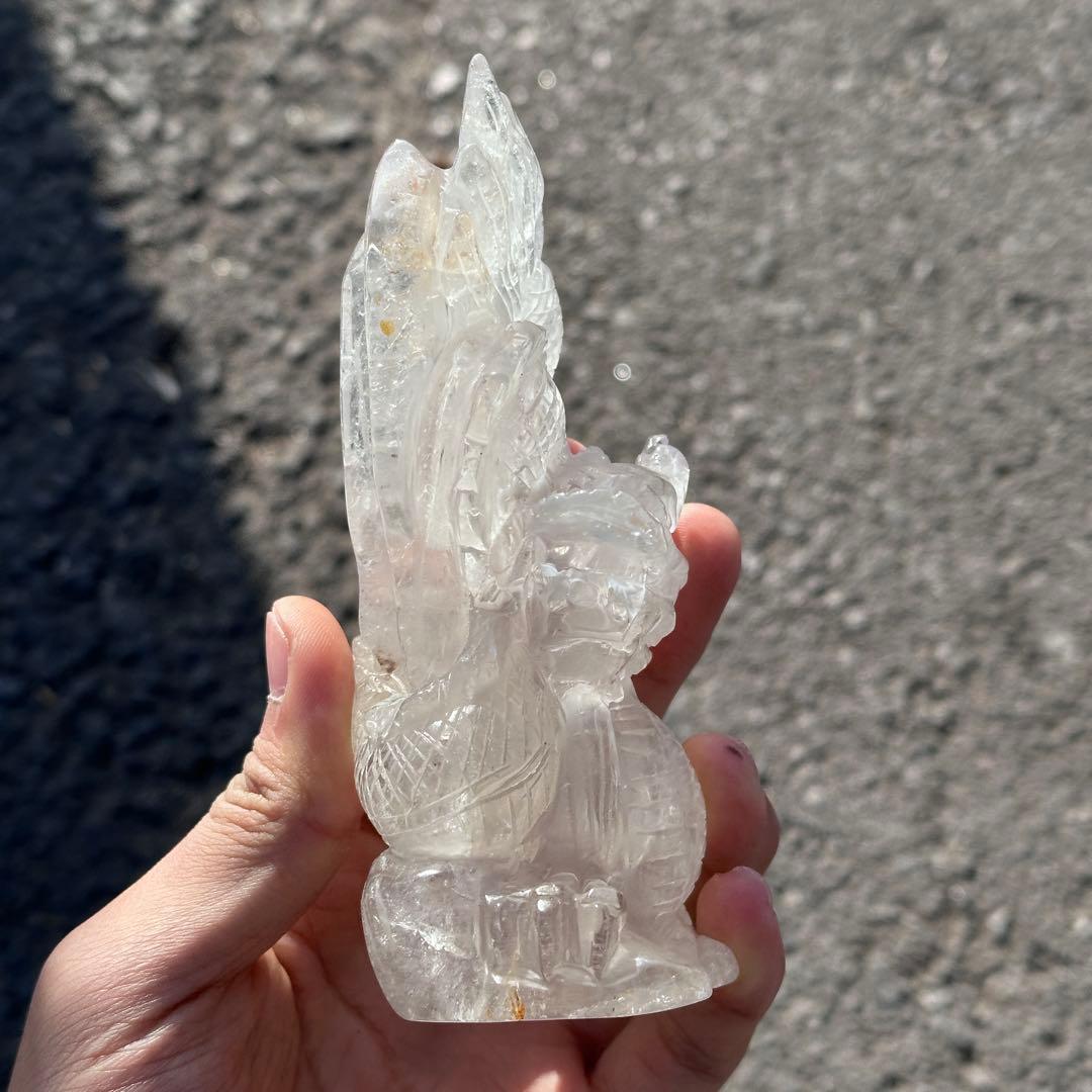 天然石 水晶の龍　置物　ご購入前に在庫確認必要G.159