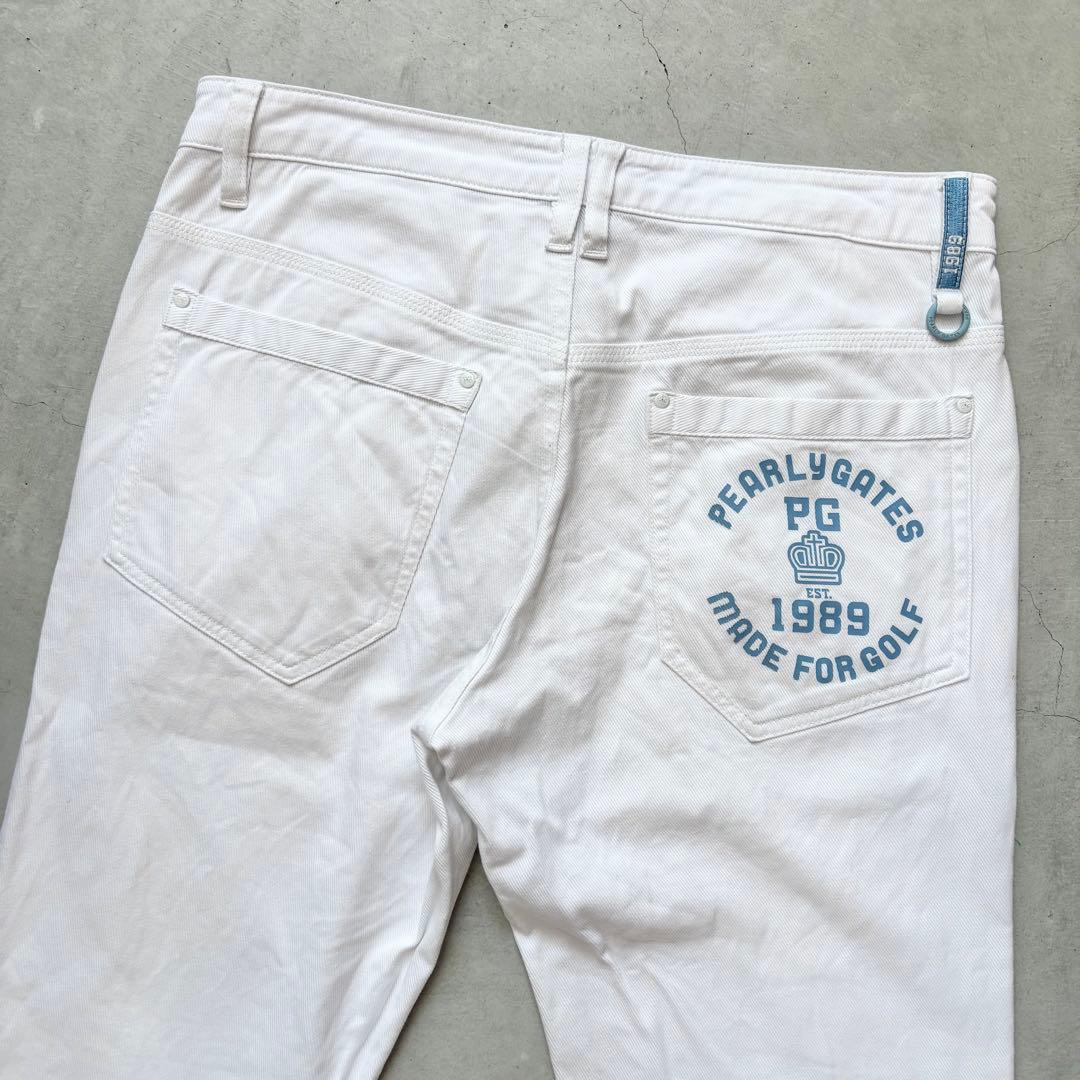 PEARLY GATES パーリーゲイツ ストレッチパンツ ルアンチンカルゼ 白