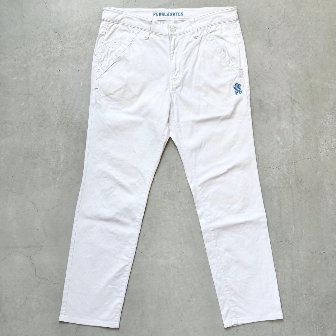 PEARLY GATES パーリーゲイツ ストレッチパンツ ルアンチンカルゼ 白