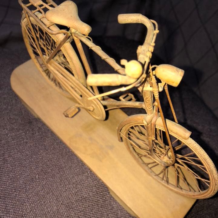 木工工芸　自転車　作者不明