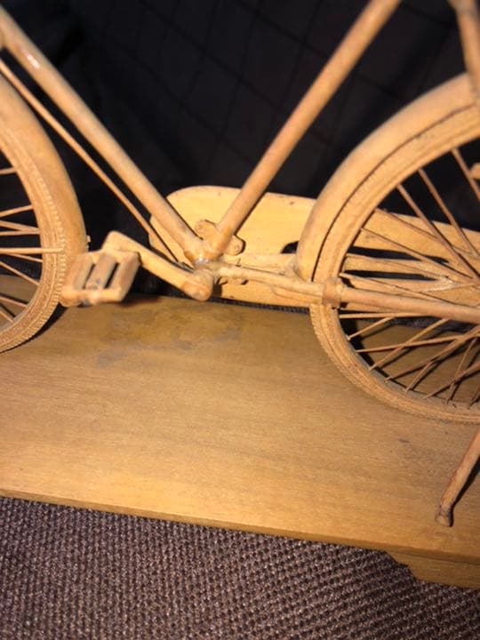 木工工芸　自転車　作者不明